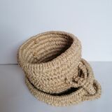 Basket braided with natural fibers