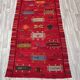 Kilim berbère unique et moyen, tapis rouge, kilim marocain, décoration rug