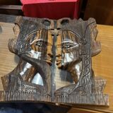 Pair of large African wedding masks