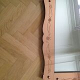 Pink facets and edges beveled 105x77cm mirror