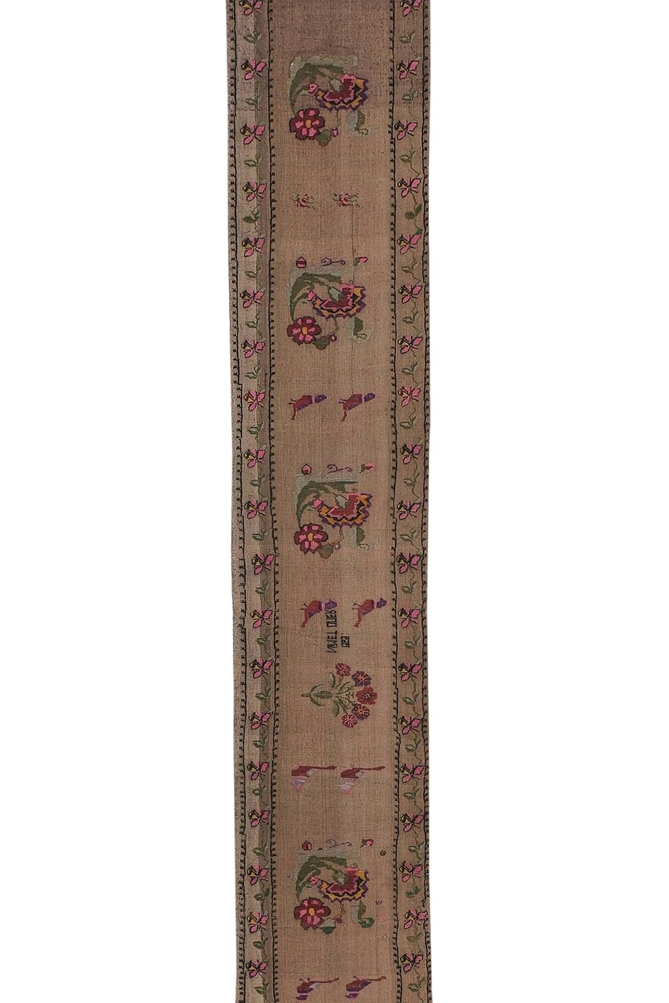 Tapis vintage turc de oushak tissé à la main 56x463 cm