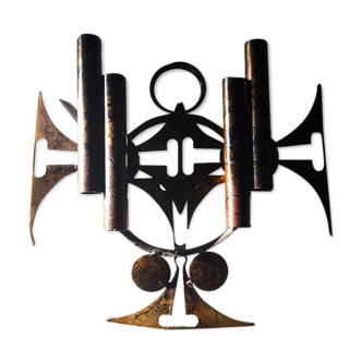 Decorative metal wall lamp by H. Horst, 1960s-1969