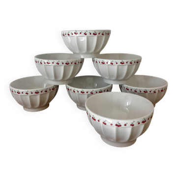 Set of 7 bowls Geneviève Lethu Linvosges cherries