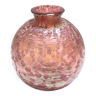 Vase vintage en verre soufflé gravé rose irisé « Diaspora » par Loetz