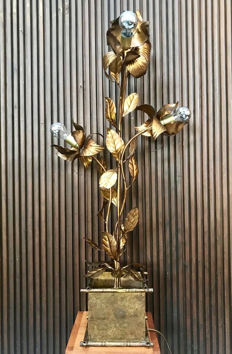 Gilded metal Florentine table or floor lamp by Hans Kögl, 1960s