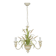 Masca vintage wheat stalk chandelier in off-white and pastel green metal.