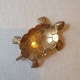 Turtle brass ashtray