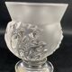 Vase on pedestal with foliage decoration signed lalique saint-cloud, possible pair