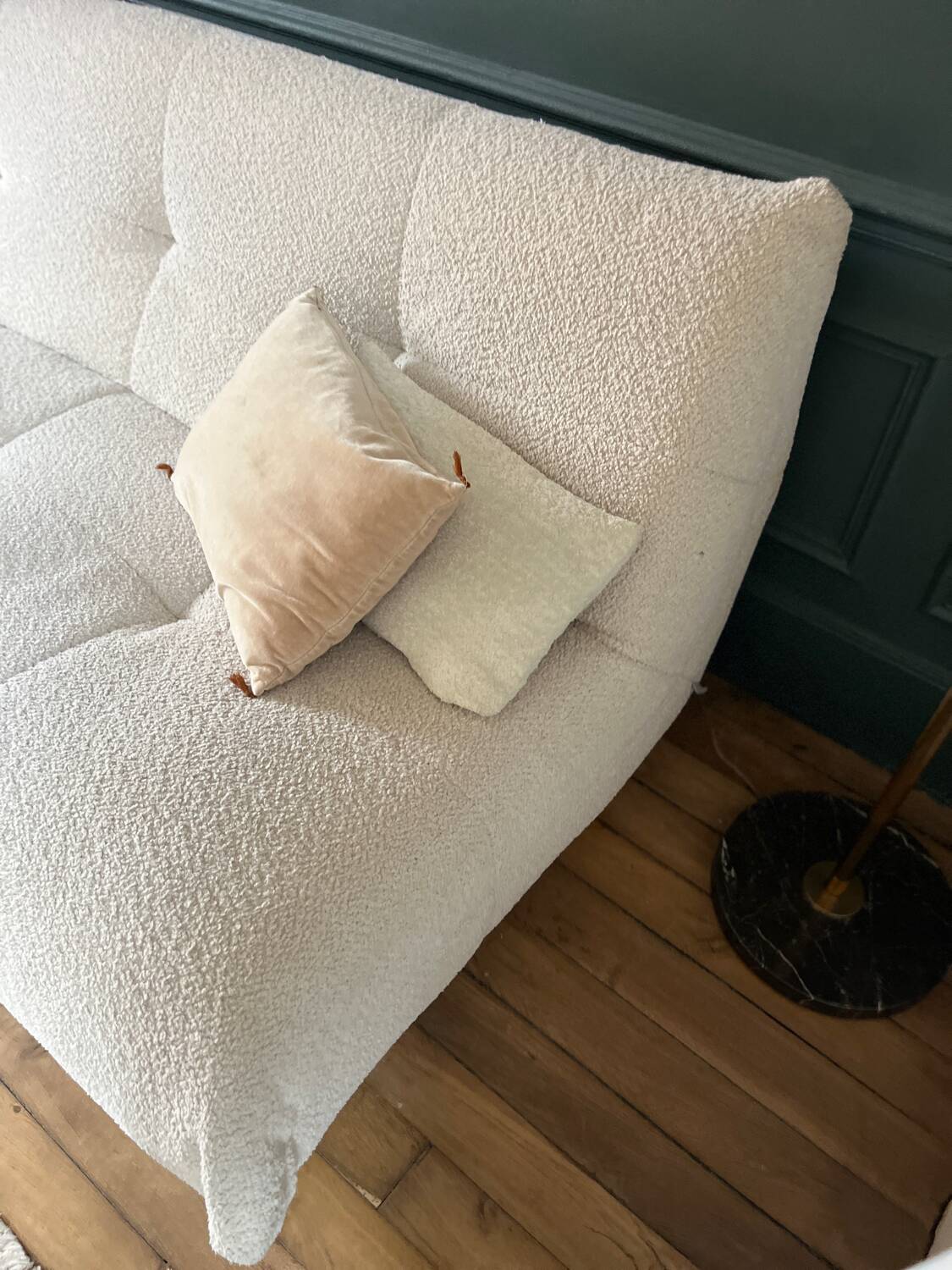 SIA white bouclette designer sofa