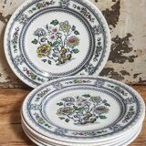 Six English porcelain dessert plates WOOD & SONS Dorset service