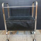 Vintage side table with magazine rack from the 70s