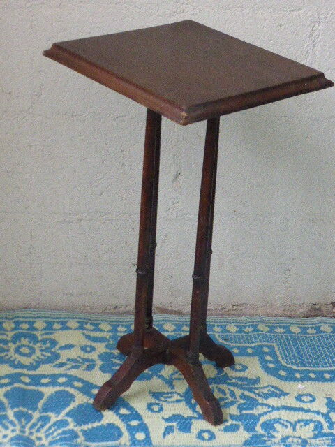 Side table in brown varnished wood