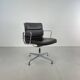 Eames brown leather EA 208 Soft Pad Group chair made by Vitra for Herman Miller