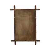 Antique Wooden Faux Bamboo Mirror Facet Cut France 58x78cm