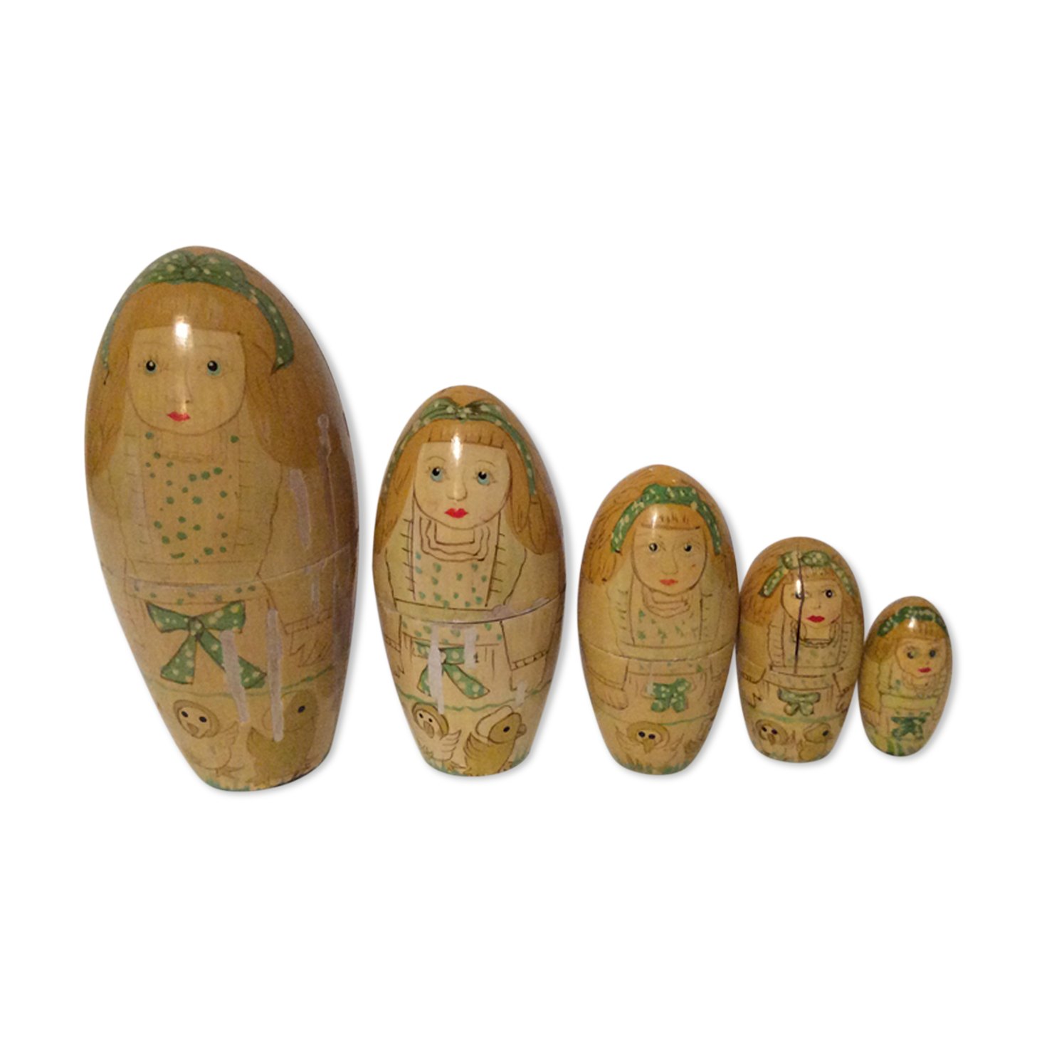 Old Russian dolls vintage young girl