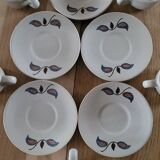5 cups and saucers St Amand earthenware