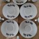 5 cups and saucers St Amand earthenware