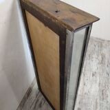 Atypical old wooden and metal wall display case