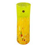 1970s Luxury Yellow Handrafted Vase in Murano Glass by Maestro del Vetro. M