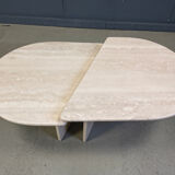 Pair of vintage travertine coffee tables or side tables, 1970s