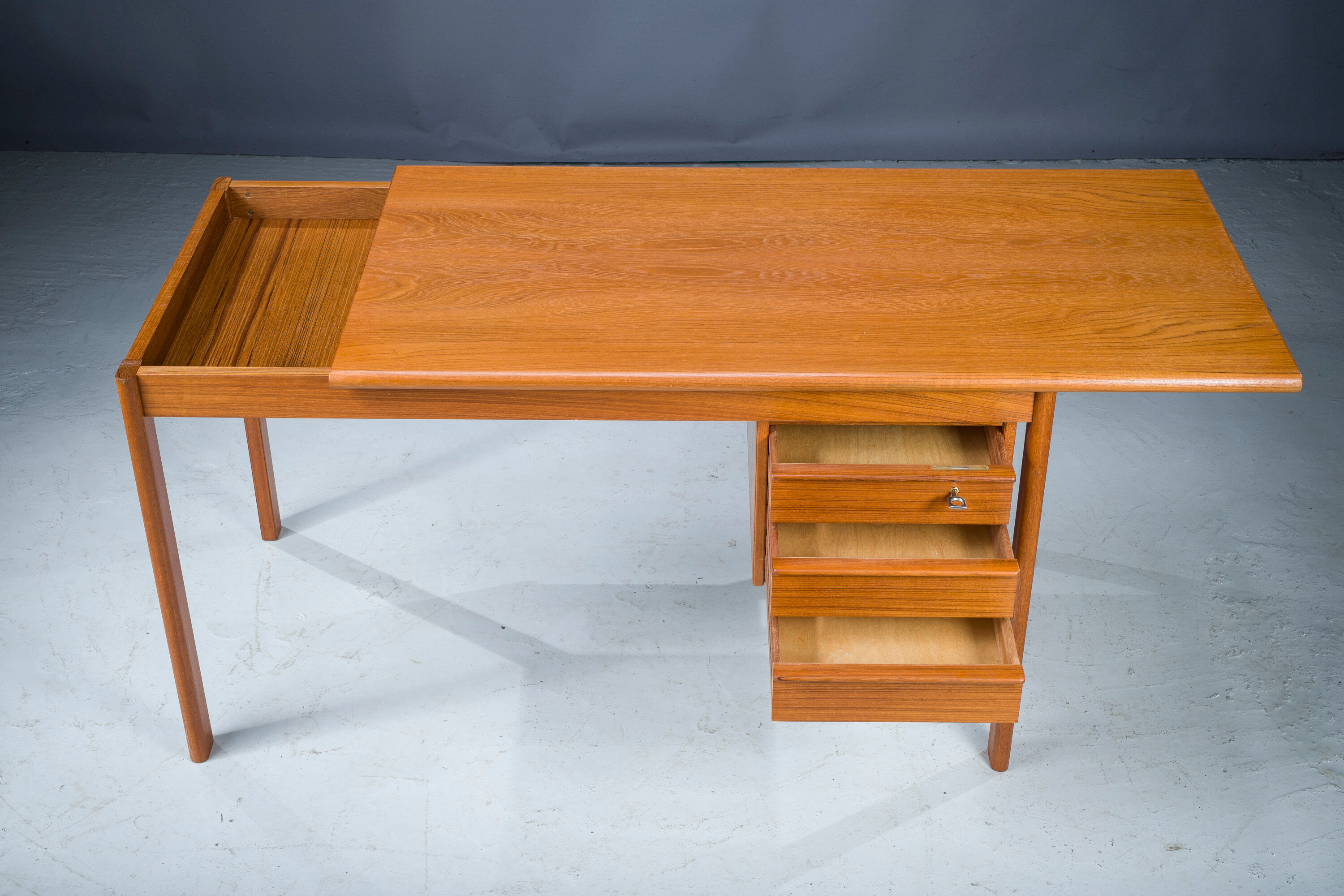 Danish teak desk by Peter Lovig Nielsen for Hedensted Mobelfabrik, 1961
