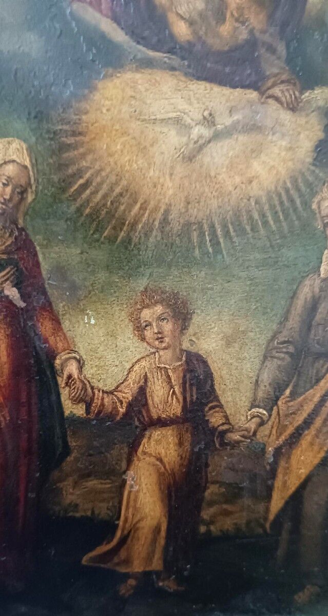 Peinture ancienne sur cuivre - Sainte Famille - XVIIIe siècle