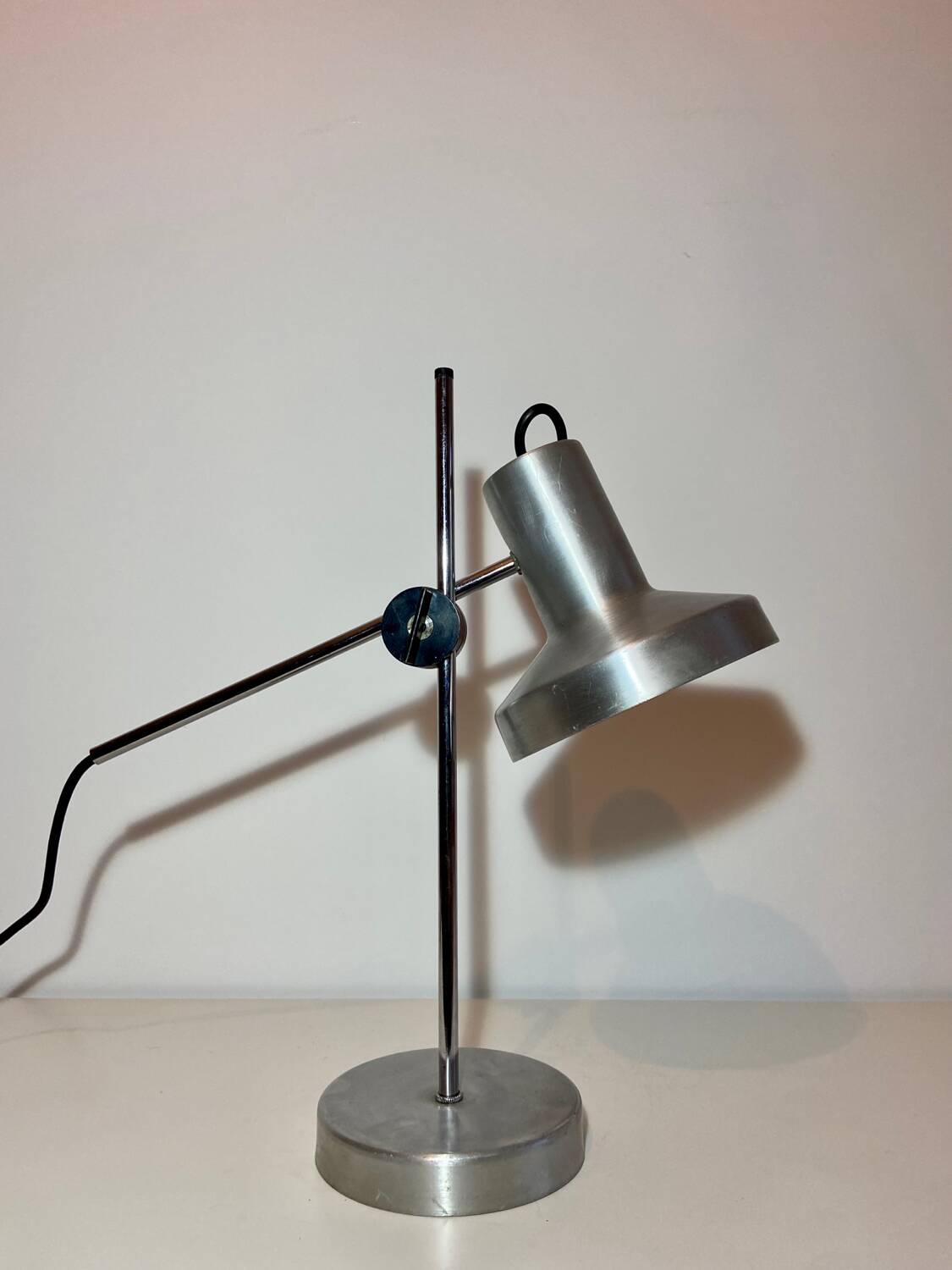 Brushed aluminum desk lamp