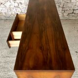 Vintage low row in flame walnut, by G N B , Circa 60