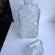 Glass whisky decanter and polished glass glass checkerboard effect 60s-70s
