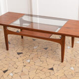 Gplan teak coffee table - glass