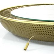 Vintage gold mirror by Mathieu Mategot for Artimeta from the 1950s with light.