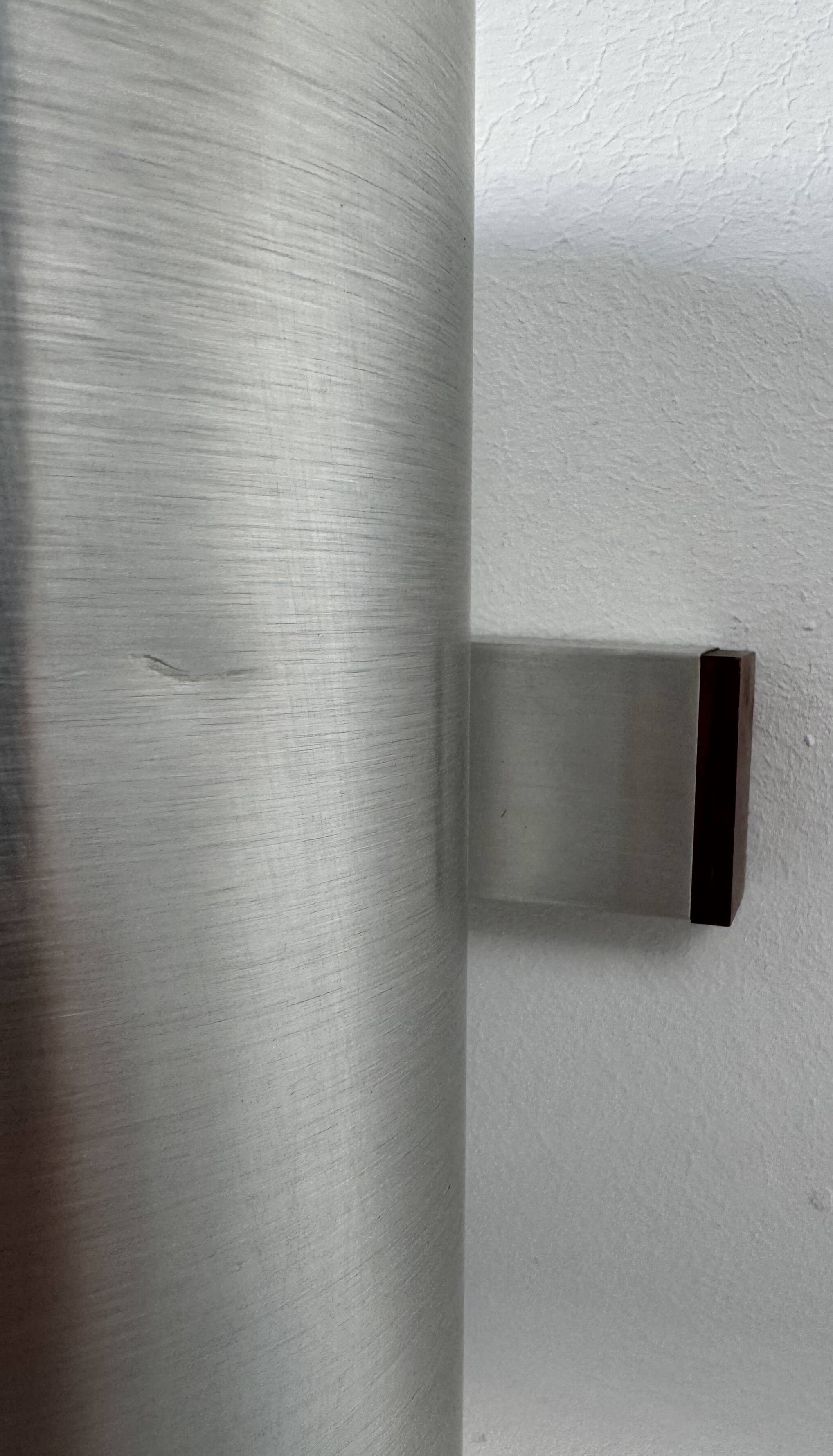 Vintage double wall light in brushed metal and rosewood, France, 1970.