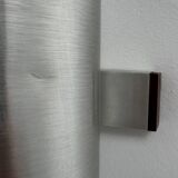 Vintage double wall light in brushed metal and rosewood, France, 1970.