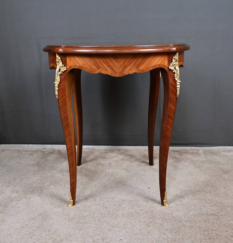 Rosewood marquetry coffee table, Louis XV style – Mid 20th century