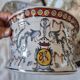 Hand-painted Toussi Court plate or tray and planter set