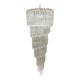 Clear quadriedro murano glass twister chandelier