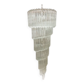 Lustre à torsion en verre de murano quadriedro transparent