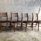 Lot de 4 chaises bois et simili cuir noir, chaise scandinave, chaise bois