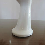 Hand baguier soliflore in white porcelain 70s
