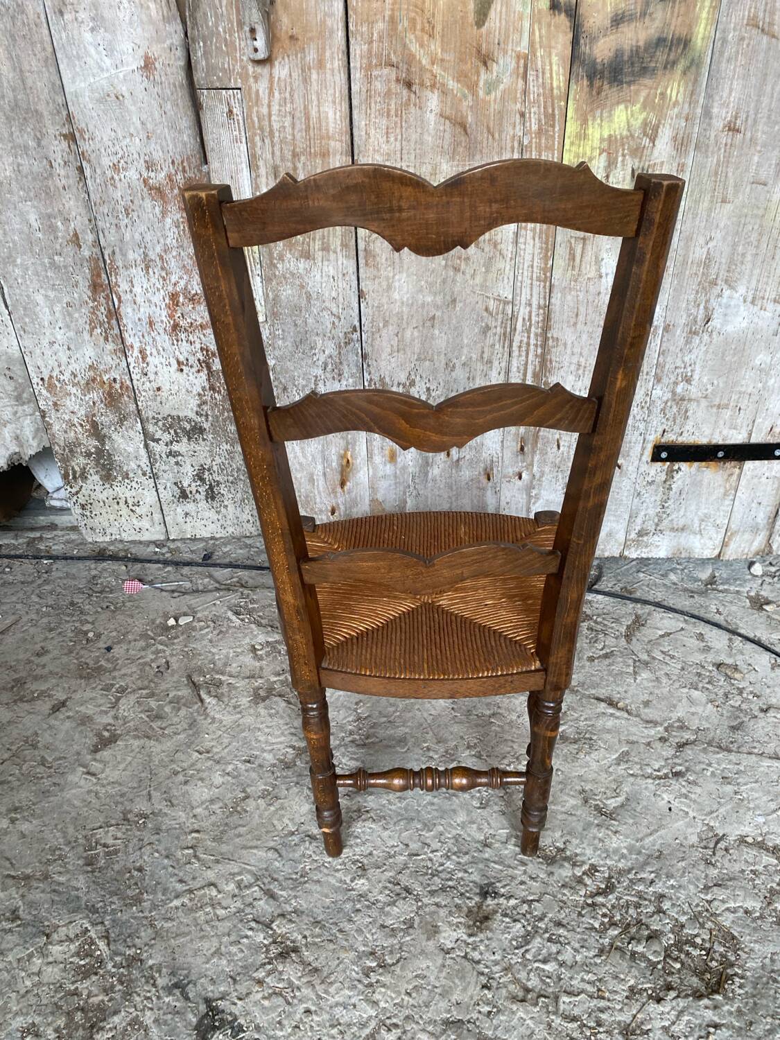 Nursing Chair Nursery Antique Turned Wood + Woven Straw Seat