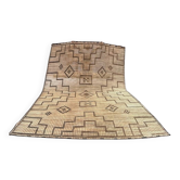Natte touareg vintage en cuir et roseau