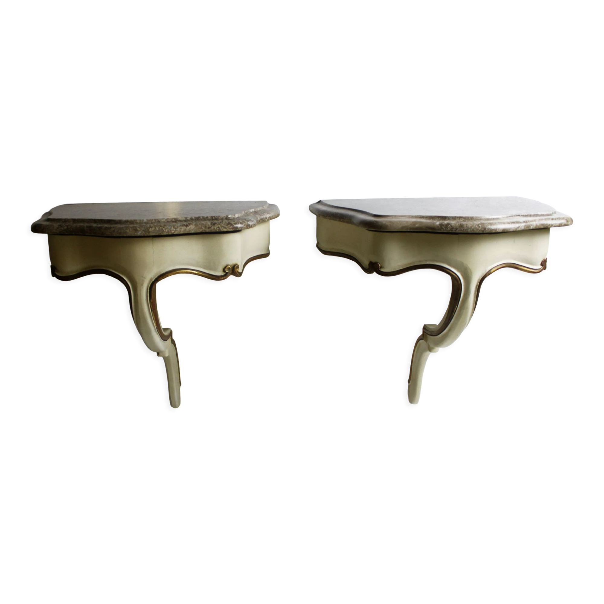 Pair of Venetian wall consoles, Italy, 20th century