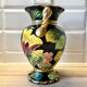 Vallauris vase with handle and gold leaf