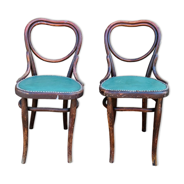 Paire de chaises Thonet n°28 modèle cœur fin XIXème