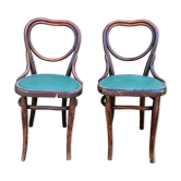 Pair of chairs Thonet n°28 model heart late nineteenth