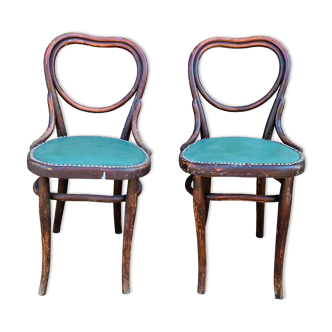 Paire de chaises Thonet n°28 modèle cœur fin XIXème