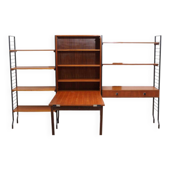 Vintage modular teak office bookcase