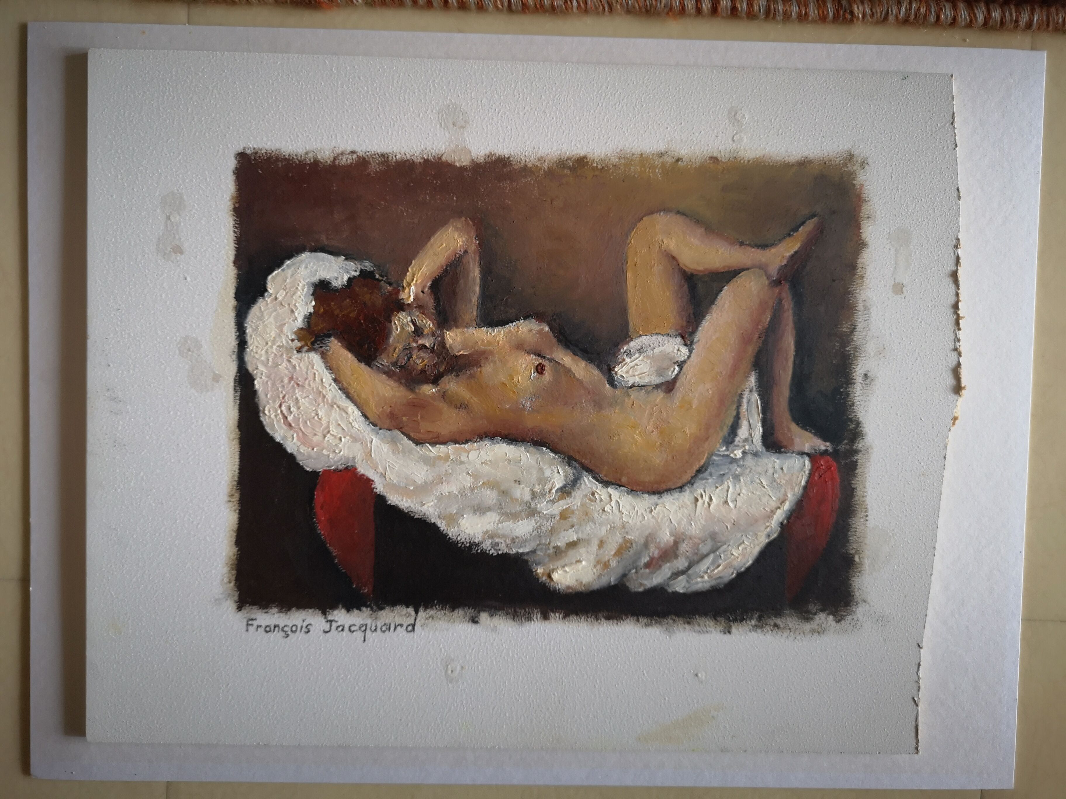 Painting on panel - - Signed François Jacquart