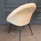 Armchair 1960 tubular black and fabric polar bear twentieth