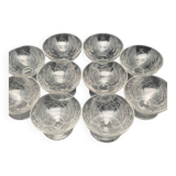 Chiseled crystal champagne glasses